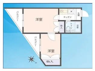 山興弥生町マンション【4階】の間取り