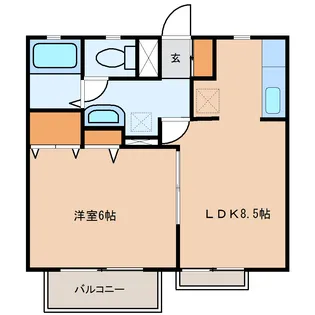 ベルフラワー【2階】の間取り