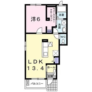 サンセール大刀洗B【1階】の間取り