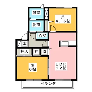 ルシード笹川【2階】の間取り