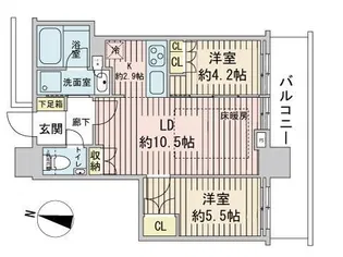 ライオンズタワー札幌【9階】の間取り