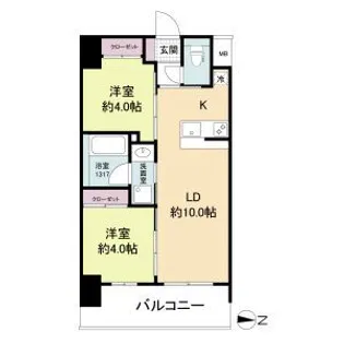 セレニテフラン新大阪【2階】の間取り