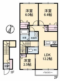 シャーメゾン アイリス【2階】の間取り