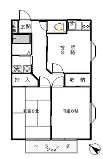 サンハイツカラト【1階】の間取り