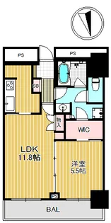 ルネッサなんばタワー【21階】の間取り