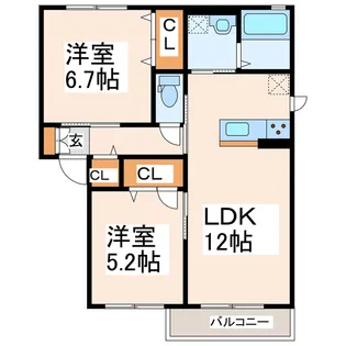ガーデンパーク もくれん【1階】の間取り