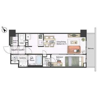 市谷台町坂フロント【3階】の間取り