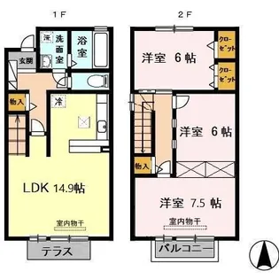 ジュ シ サン ハウス鬼丸の間取り
