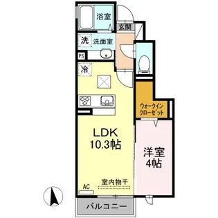 Dーroomこがね【1階】の間取り
