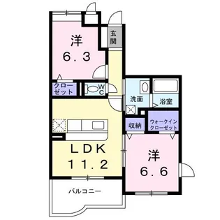 ヴィクトリア オーシャンA【1階】の間取り