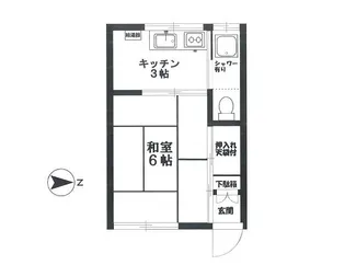 上野コーポ【1階】の間取り