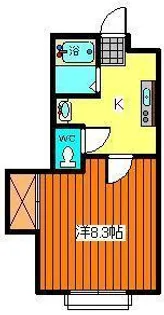 メイプル四番館【2階】の間取り
