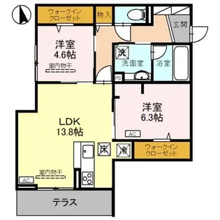 D-GLANZ EAST【1階】の間取り