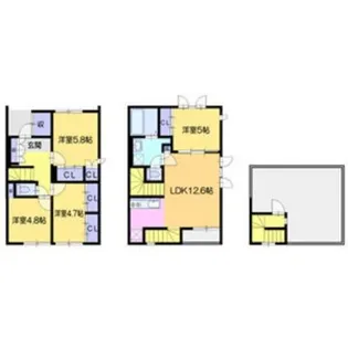 北海道札幌市西区西野五条8【一戸建】の間取り