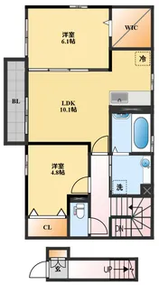 ルミエールテラス大村【2階】の間取り
