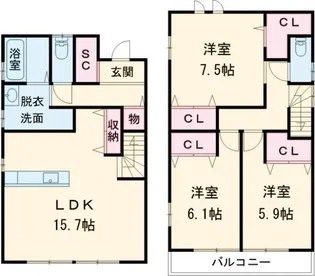 三重県桑名市益生町【一戸建】の間取り