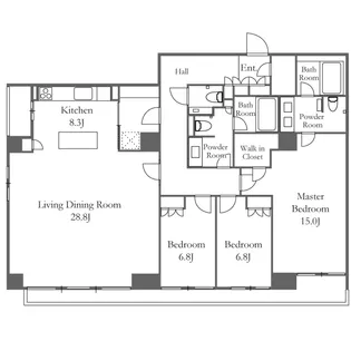 六本木グリーンテラス【2階】の間取り
