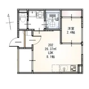 R-SMART 仙台宮千代【2階】の間取り
