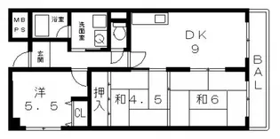 リープハーベン八尾木【2階】の間取り