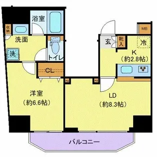 プレール・ドゥーク元浅草【13階】の間取り