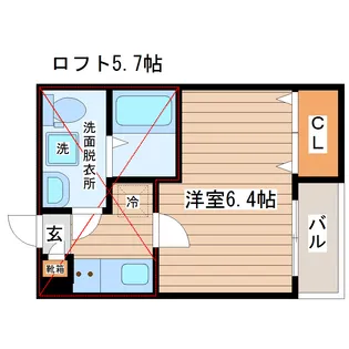 CoCo東仙台【2階】の間取り