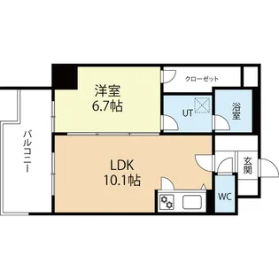 ラクレイス西新【14階】の間取り