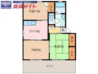 オークコートE棟【1階】の間取り