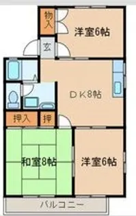 クレストハイツK B棟【2階】の間取り