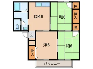 ファミ-ル喜楽A棟【2階】の間取り