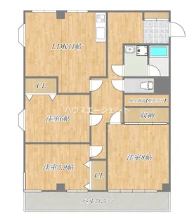 リカーハイツ【3階】の間取り