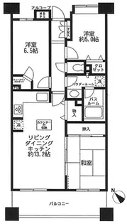 ライオンズマンションセントワーフ横濱パームコート【2階】の間取り