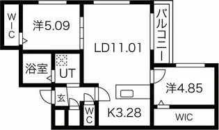 シャトーライフ厚別1【3階】の間取り