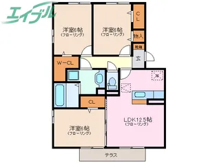 カーサ フェリーチェ【1階】の間取り