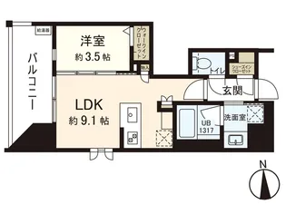 シーズンフラッツ仙台鉄砲町【6階】の間取り