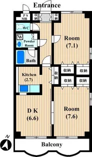 ソレーユ中原【4階】の間取り