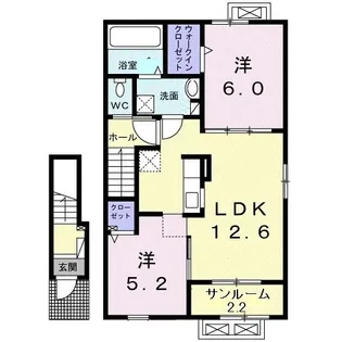 ボヌァーエトワール II【2階】の間取り