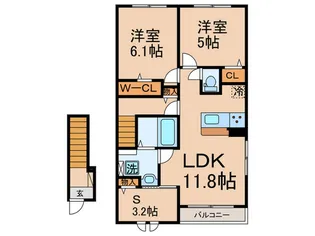 サンリットシャイニング【2階】の間取り