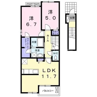 セレノパラッツオII【2階】の間取り