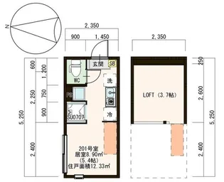 ハーモニーテラス鷺宮II【2階】の間取り