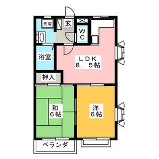 ホワイトローズマンション【2階】の間取り