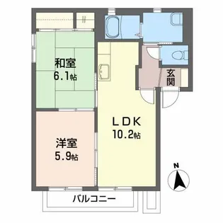 リス・ブランA【2階】の間取り