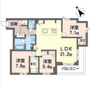 ジャルダン【3階】の間取り