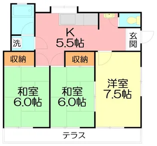 的場第2アパート【2階】の間取り