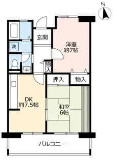 URグリーンヒルズ鷹取【3階】の間取り