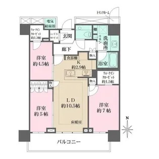 ザ・パークハウス晴海タワーズ ティアロレジデンス【36階】の間取り