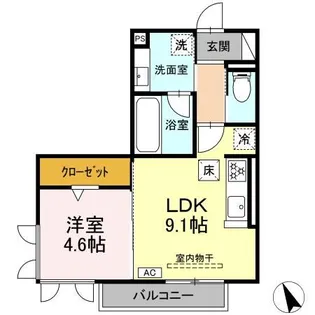 ワイズヴィラ岐南WEST【1階】の間取り