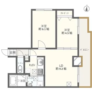BLOCK HILLS【9階】の間取り