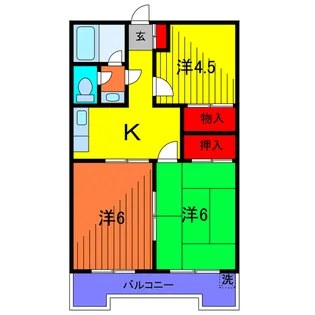 越ゴールデンフラット【2階】の間取り