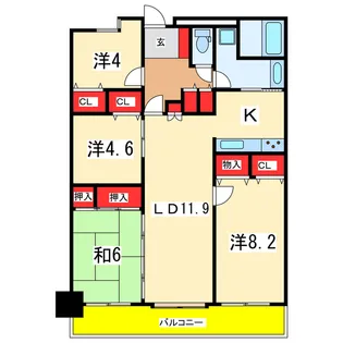 シャルマンコーポ駅南【2階】の間取り