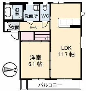 シャーメゾン桜山【2階】の間取り